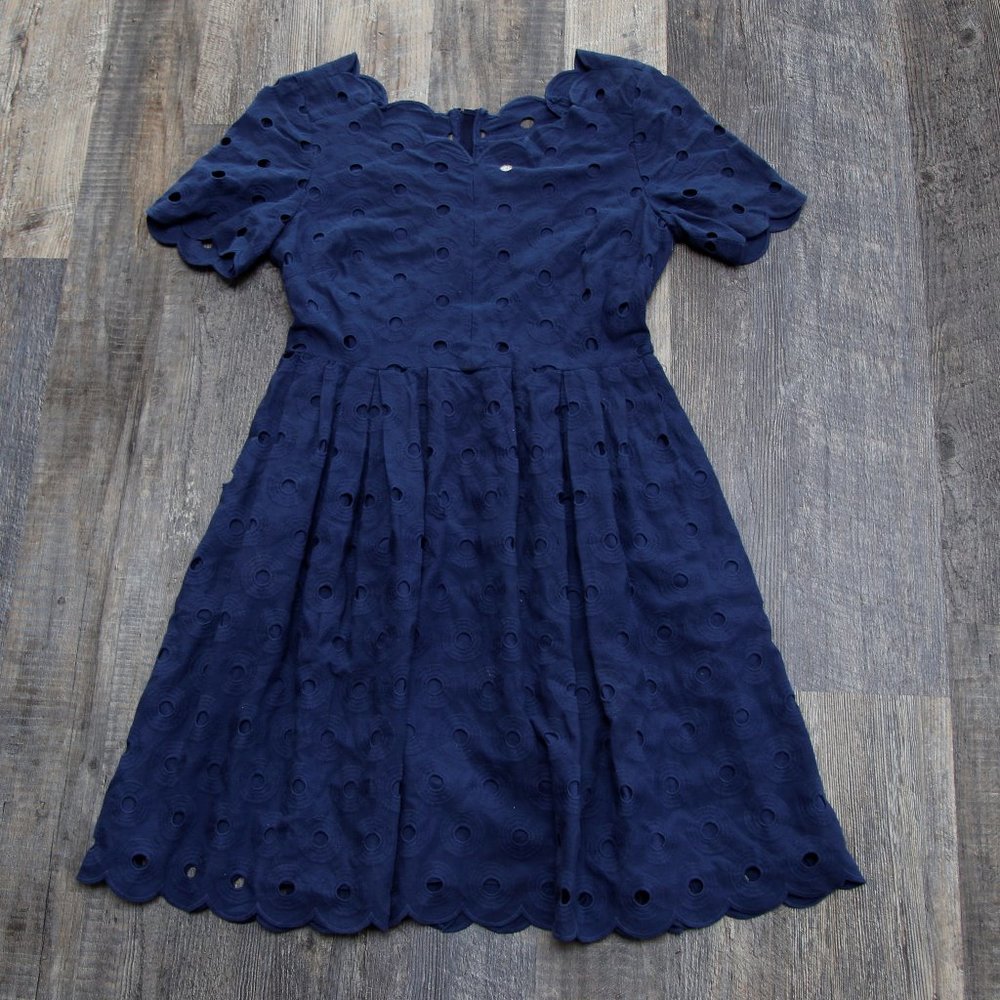 J Crew Navy Blue Floral Lace Dress